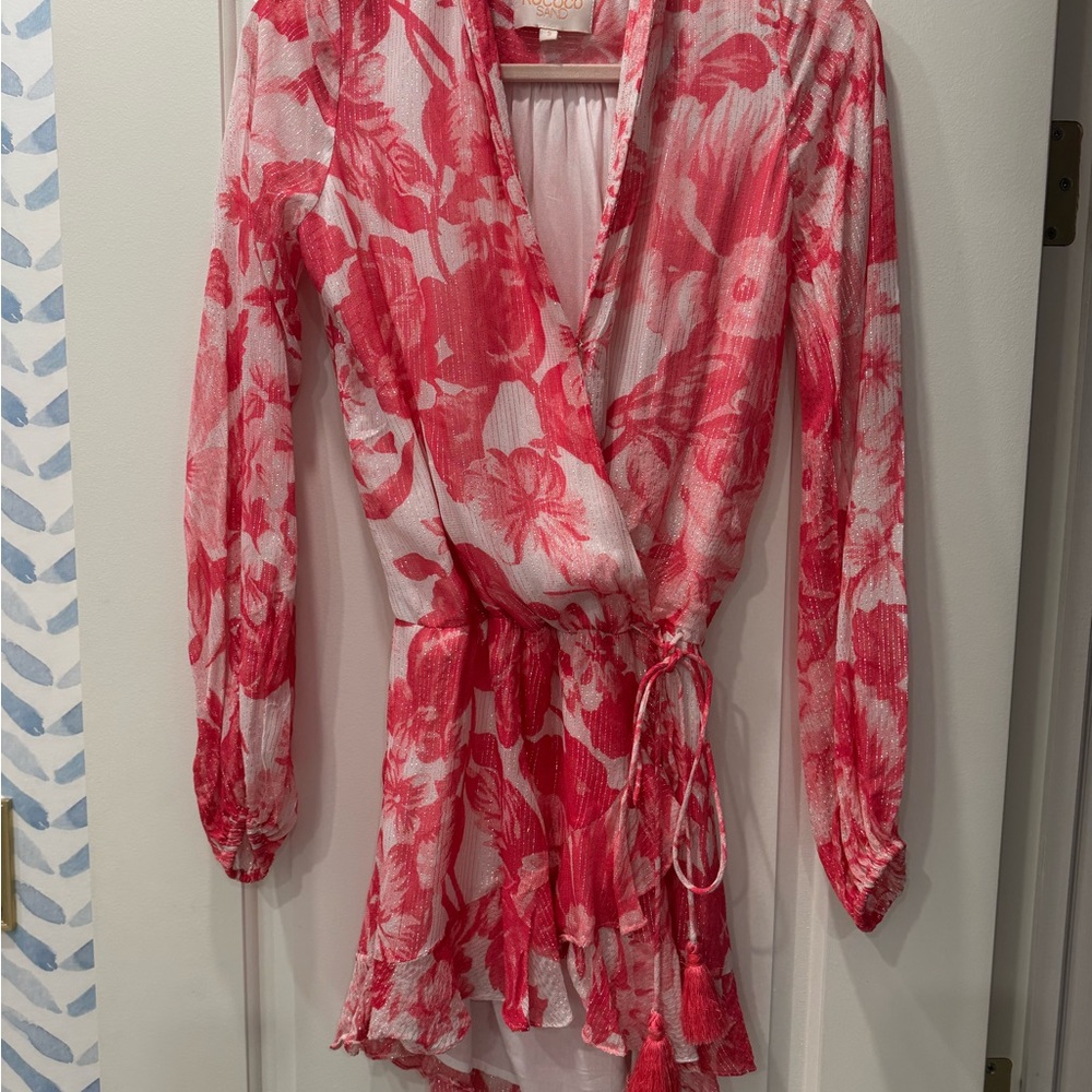Rococo Sand Lurex Floral Dress in Pink - Picture 3 of 6